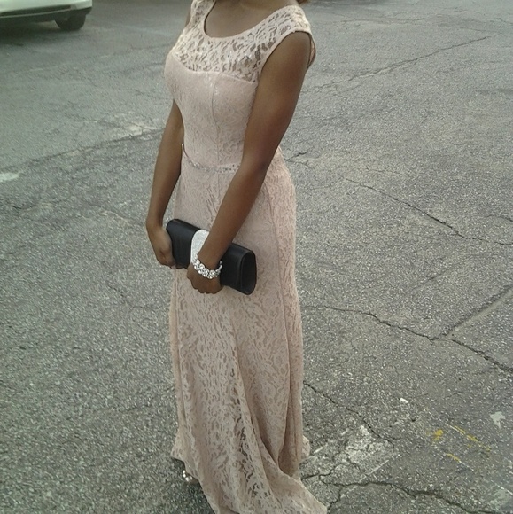 Lace Backless Prom Dress - Picture 2 of 5